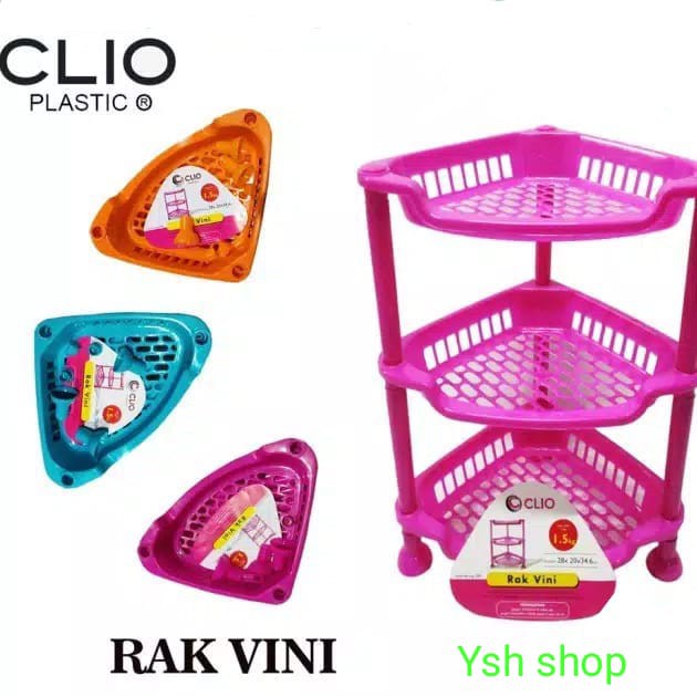 Rak Serbaguna Sudut 3 Susun / Rak Kosmetik / Rak Dapur / Rak Plastik /Rak Susun