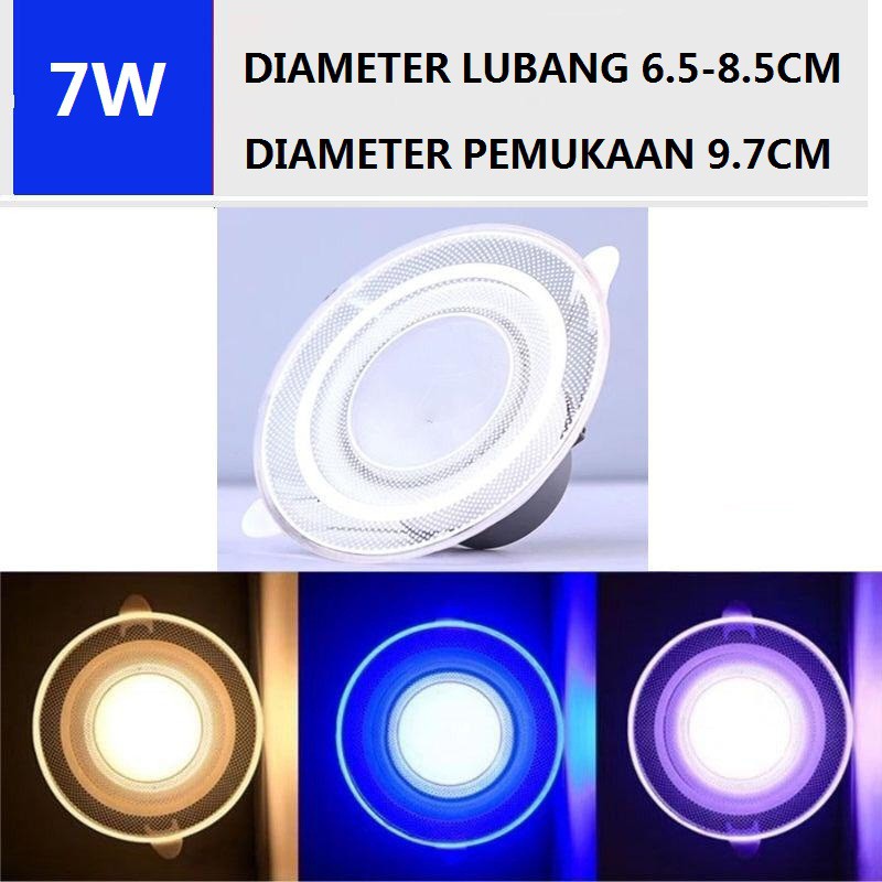 [WS] LAMPU DOWNLIGHT LED 3 WARNA TANAM  3W 5W 7W/ 3 CAHAYA