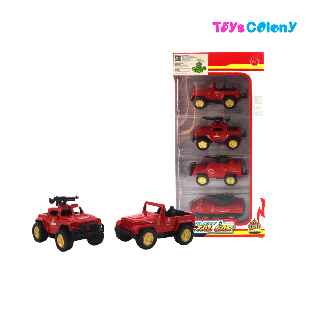 MAINAN ANAK MOBIL FIRE RESCUE MOBIL PEMADAM KEBAKARAN DIECAST ISI 4PCS