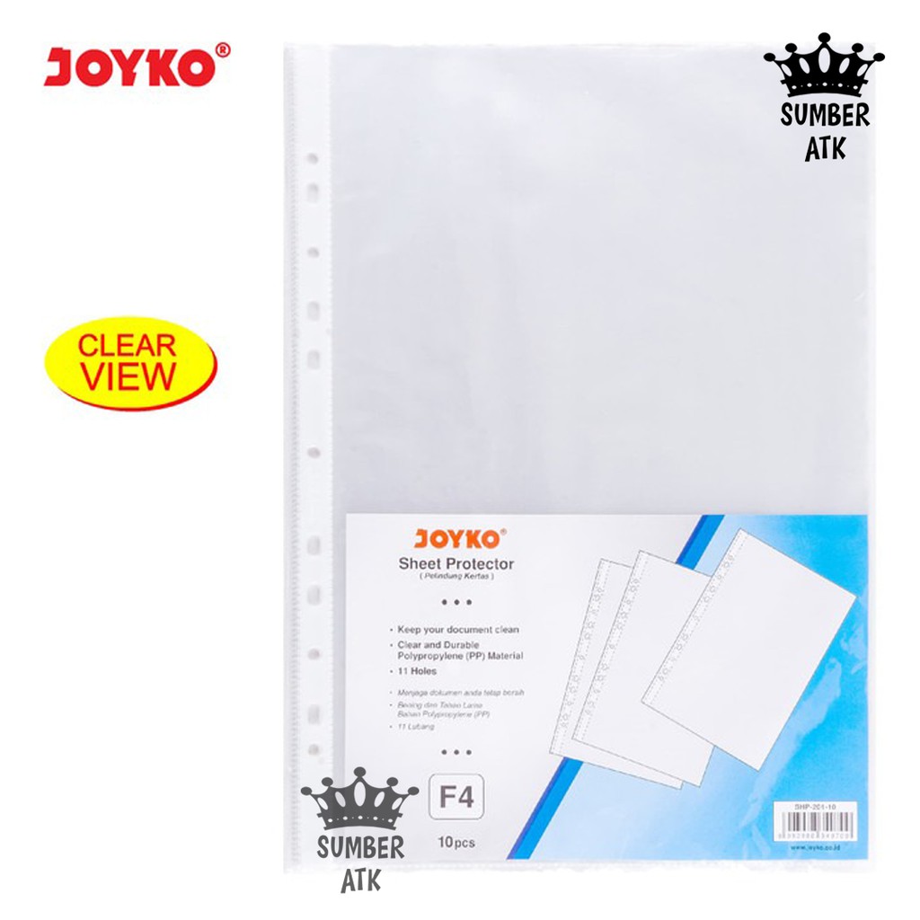 

Sheet Protector Pelindung Kertas Joyko SHP-201-10 F4 1 Pack 10 Pcs