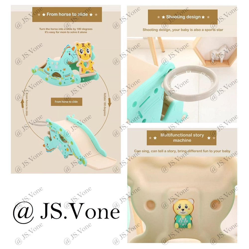 Mainan Perosotan Prosotan Seluncuran Kuda Kudaan Anak / Kid Children Slide Rocking Horse Baby Bliss Chibi Chibi