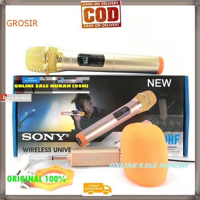 G492 SONY OEM MIC WIRELESS MICROPHONE CAS CASAN BATERAI CHARGER UHF MIK KARAOKE Mic single pro vocal