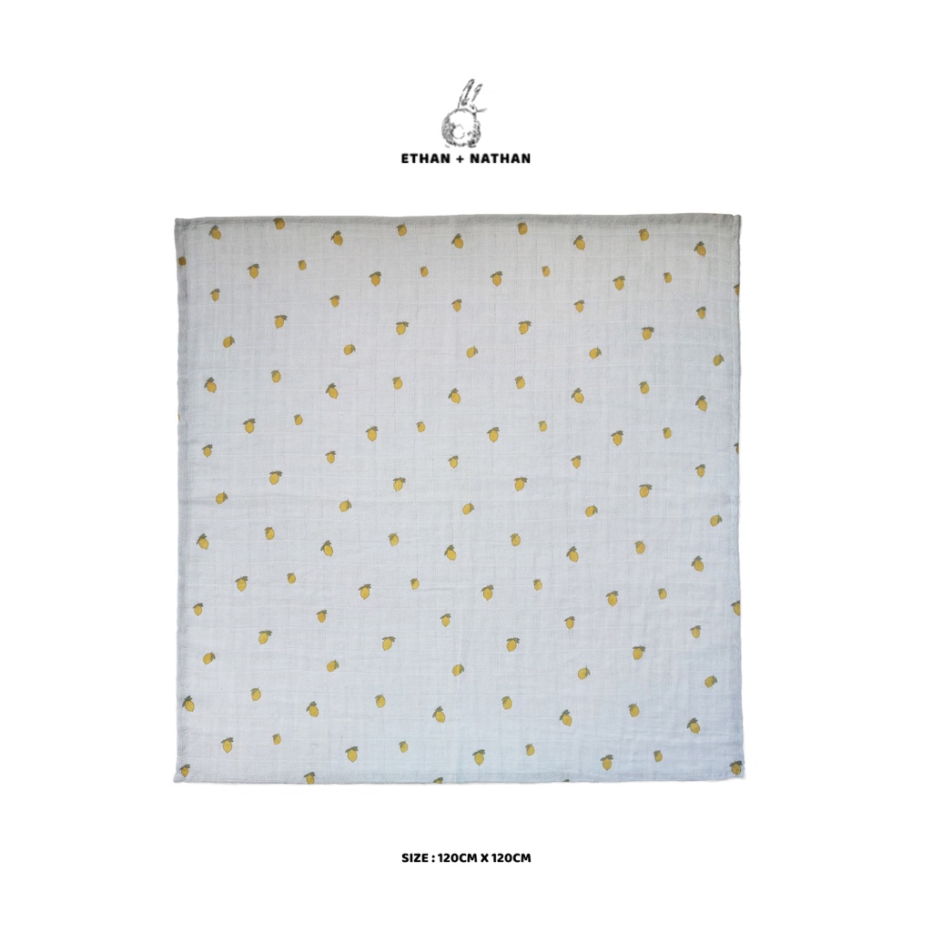 Ethan + Nathan Swaddle Blanket / Bedong Bayi Pattern - Lemon