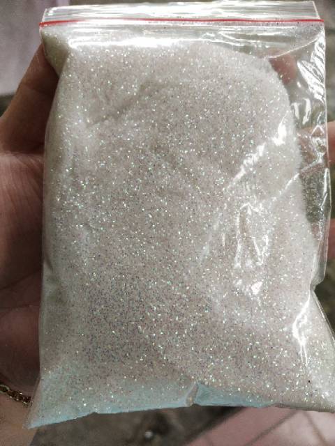 SERBUK GLITTER PUTIH RAINBOW