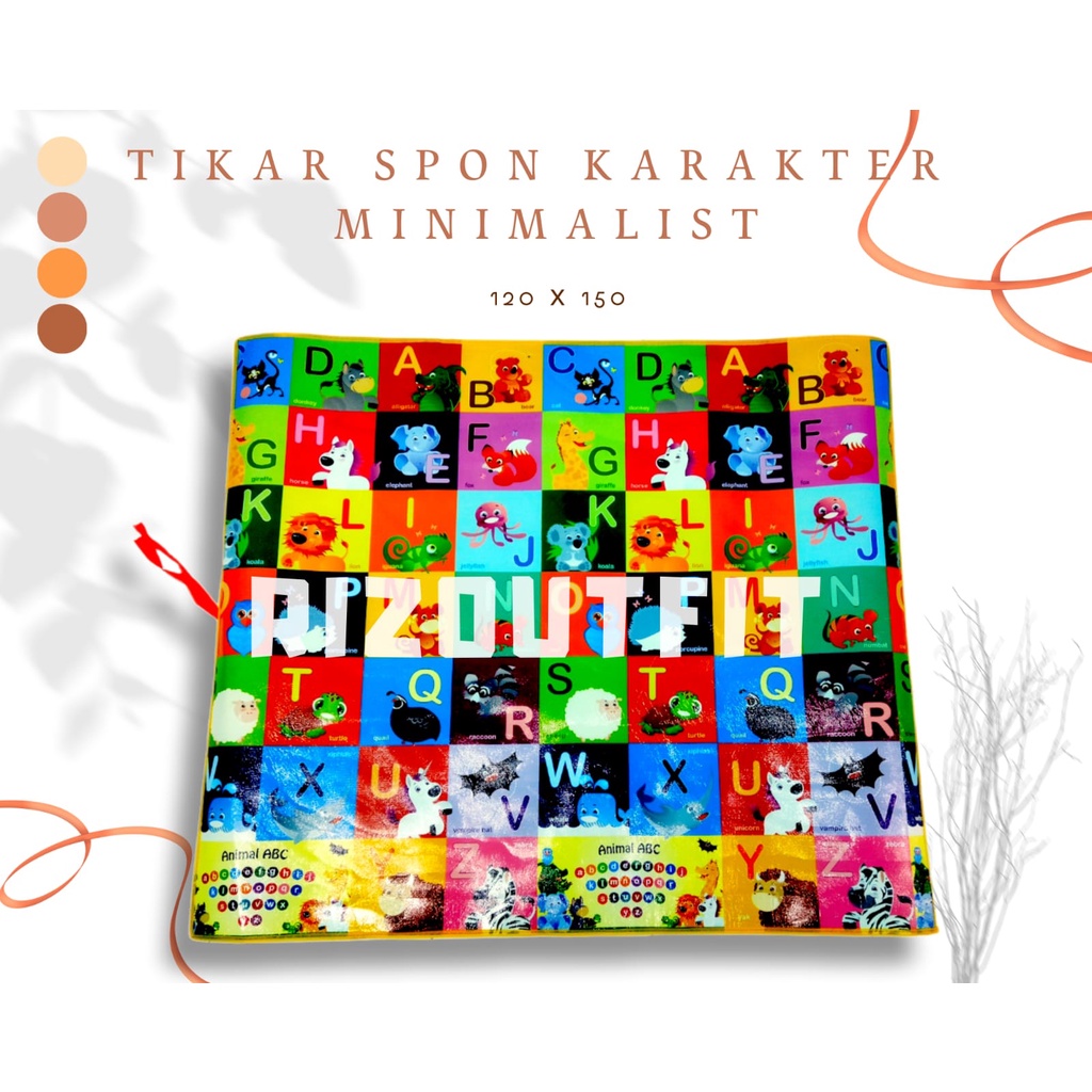 Alas lantai buat main anak polos 120 x 150 - 120 x 200 - Spon Karakter - Karpet Spons Karakter Hewan