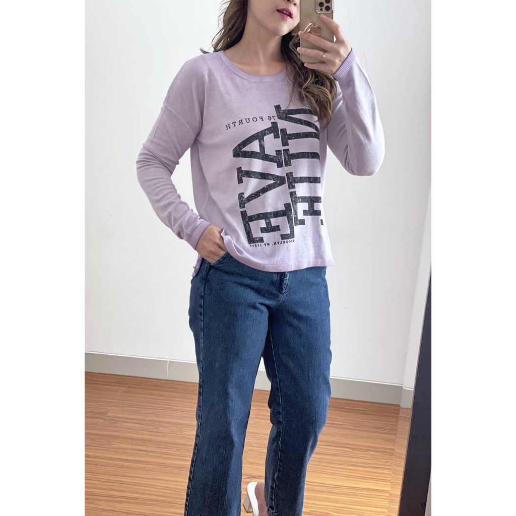 S oliver purple n grey longsleeve soft knit top