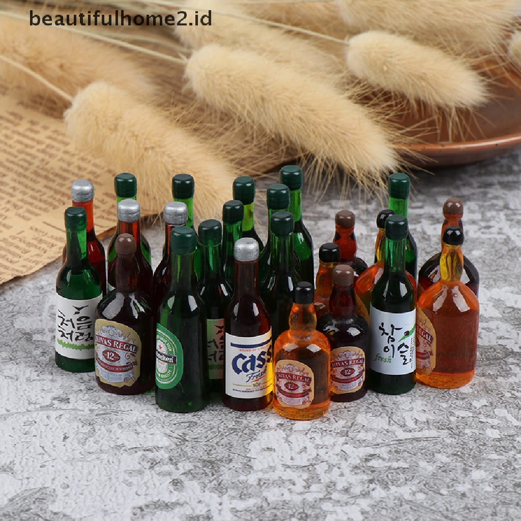 (beautifulhome2.id) 8pcs Miniatur Botol Wine Skala 1: 12 Untuk Dekorasi Rumah Boneka