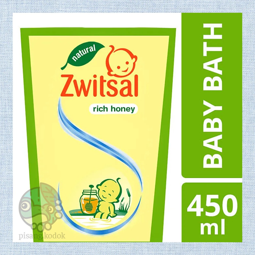 Zwitsal Natural Baby Bath Milk &amp; Honey Pouch 450ml (switsal) refill sabun bayi