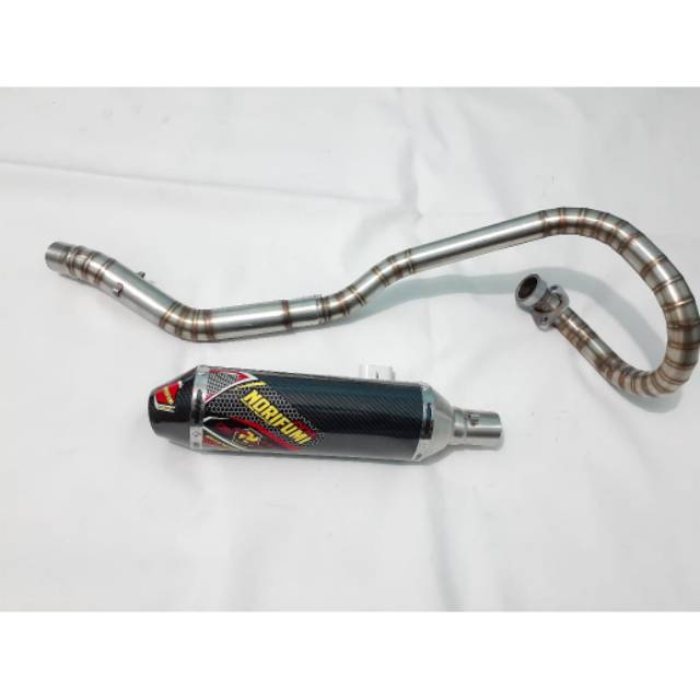 Knalpot KLX 230cc NORIFUMI bore up to 350cc leher las argon full cacing