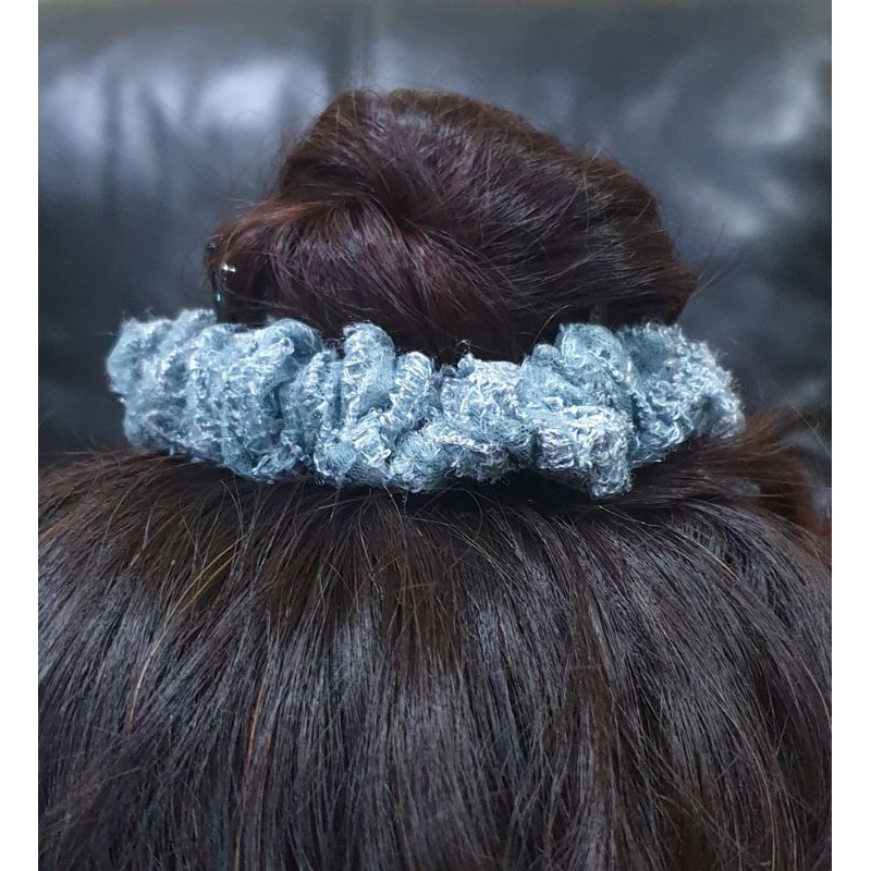 SCRUNCHIE BAHAN BRUKAT METALIK PREMIUM CEPOL HIJAB