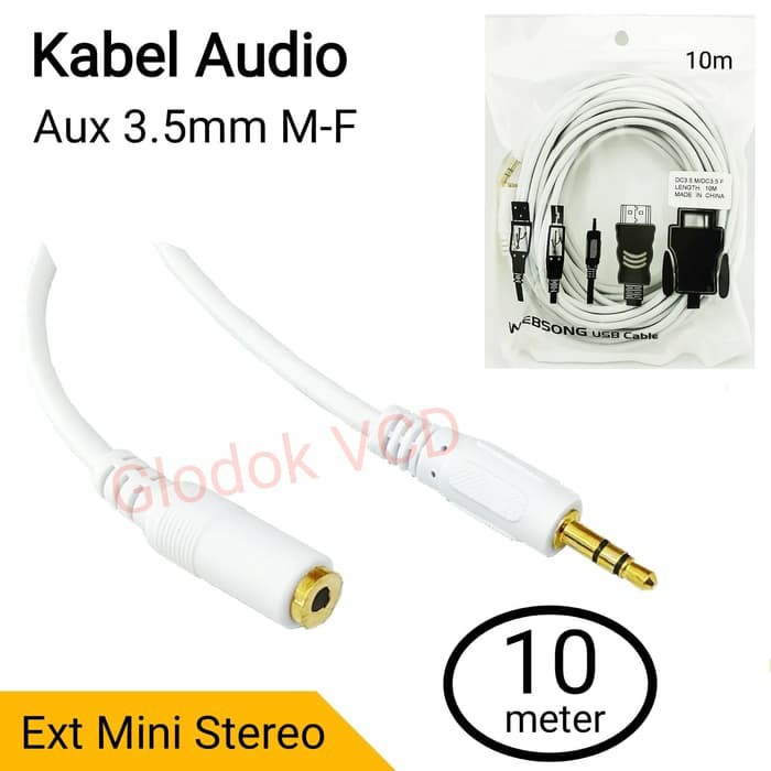 Kabel Sambungan Aux 3.5mm 10m - Cable Extention Audio 10 meter
