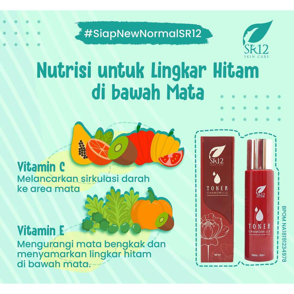SOLUSI MATA PANDA / TONER CHAMOMILLE SR12 BPOM / PENYEGAR WAJAH MELEMBABKAN &amp; MENCERAHKAN WAJAH