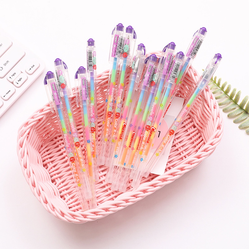 【COD Tangding】1PC 6 In 1 Multi Colors Colorful Gel Pen Chalk Watercolor Pens Marker Scented Rainbow Watercolor Pen