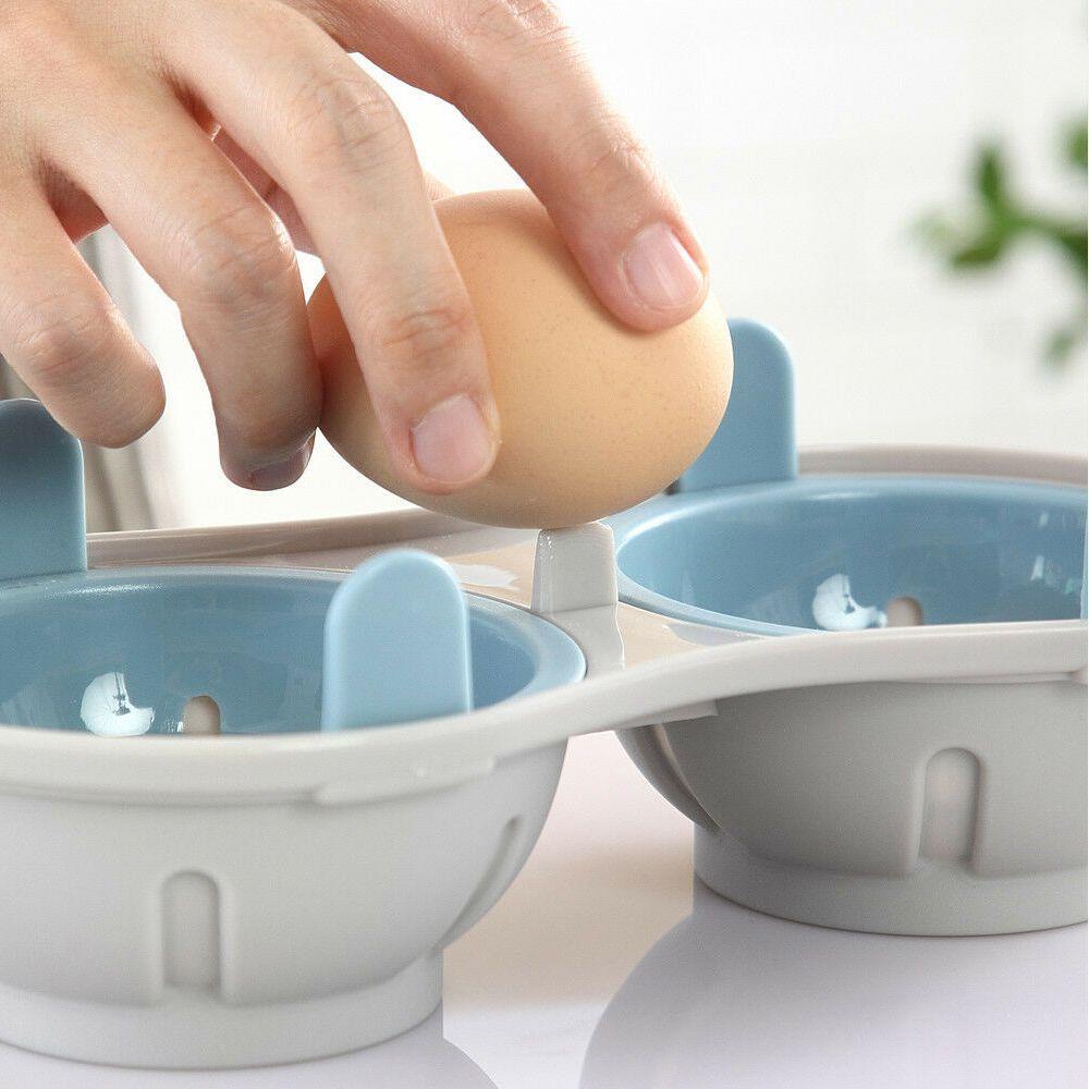 Preva Eggs Poacher Portable Egg Cracker Microwave Double Cup