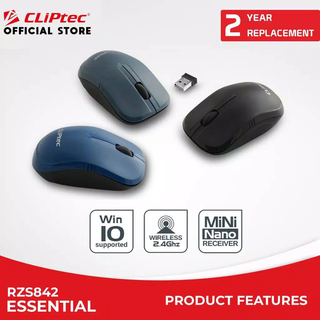 Mouse CLIPtec RZS842 - Essential | Wireless Mouse - Black