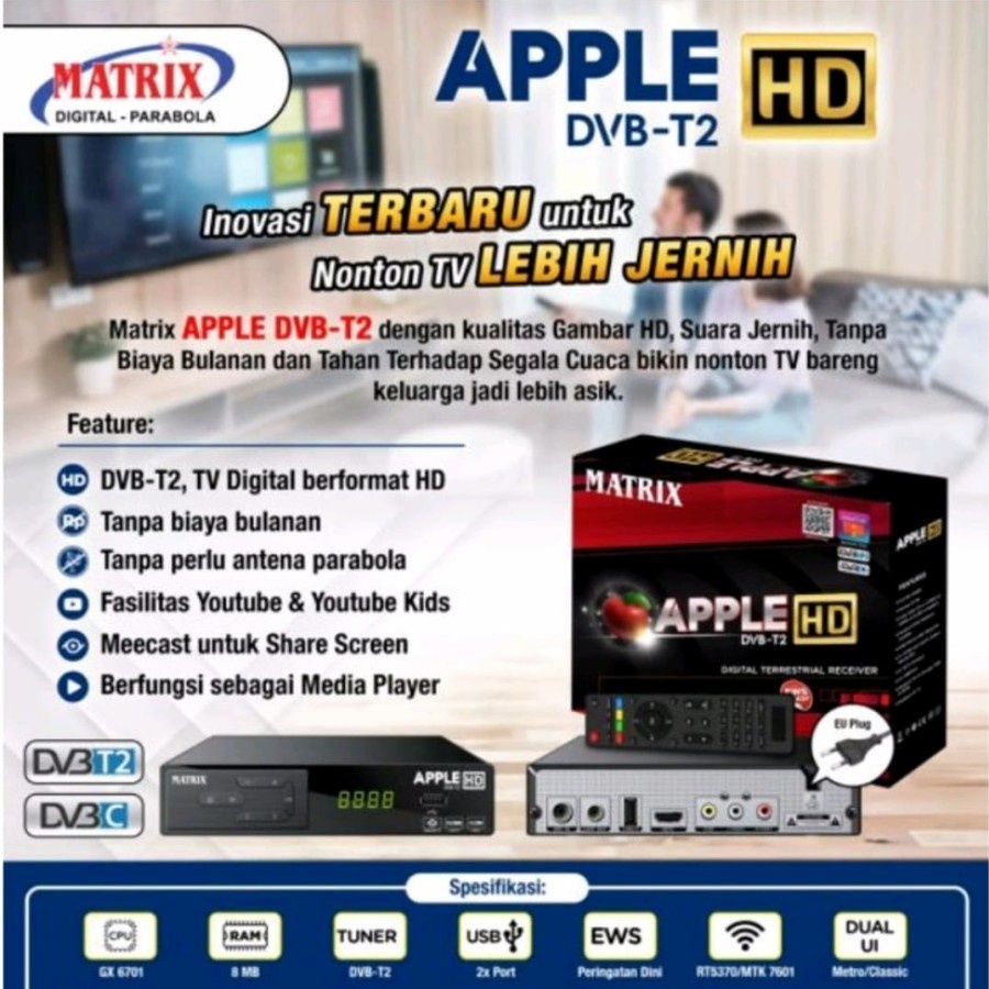STB TV DIGITAL Set Top Box DVB-T2 Digital MATRIX Versi Terbaru Bisa Youtube - Garansi 1 Tahun Bikin 