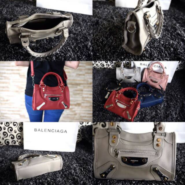 Balenciaga Amp Plate Silver Mini City