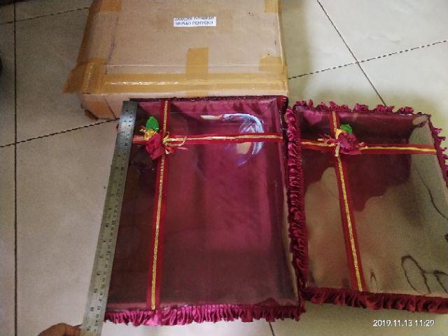 Kotak Hantaran Lamaran / Box Seserahan Set 2 Tutup Mika Renda Ting Jing Tingjing Sang Jit Sangjit