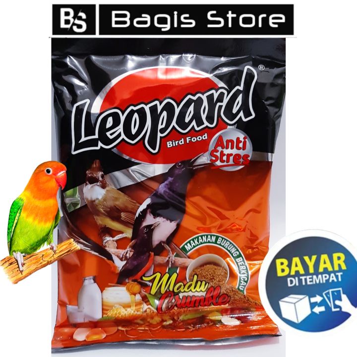 Pakan Burung Pur Madu Crumble Leopard Anti Stress Burung Pentet Kapas Tembak CIblek Prenjak Cito dll
