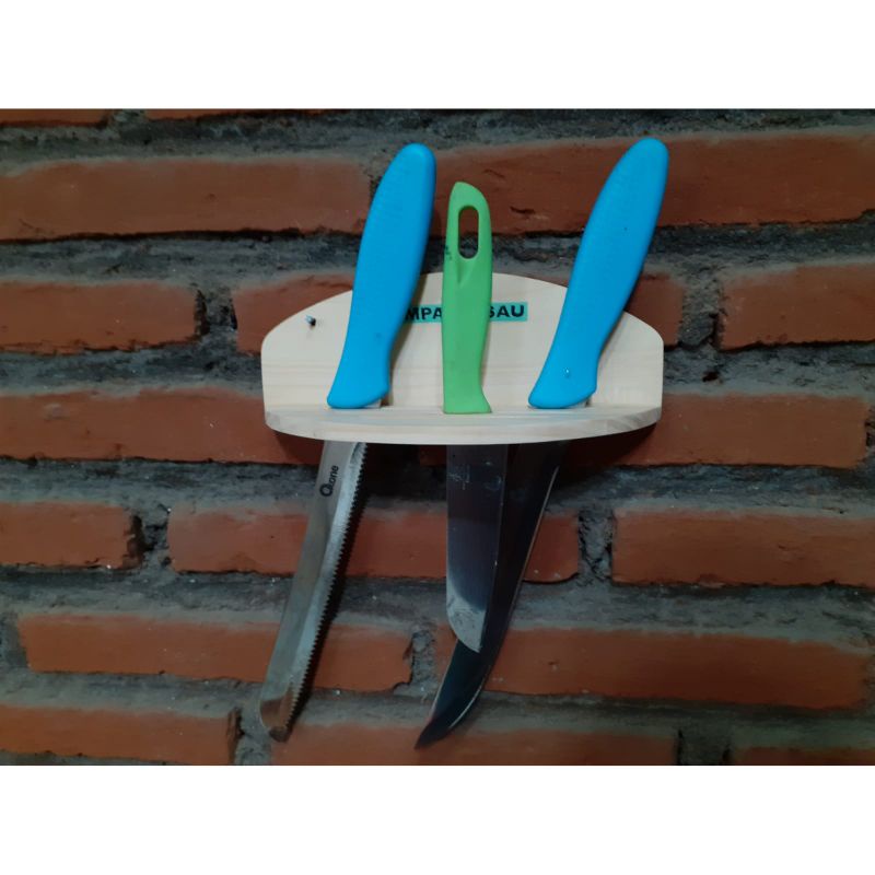 Tempat Pisau Knife Place / Tempat Pisau Dapur Kayu/ Rak Pisau Dinding (Gantung)