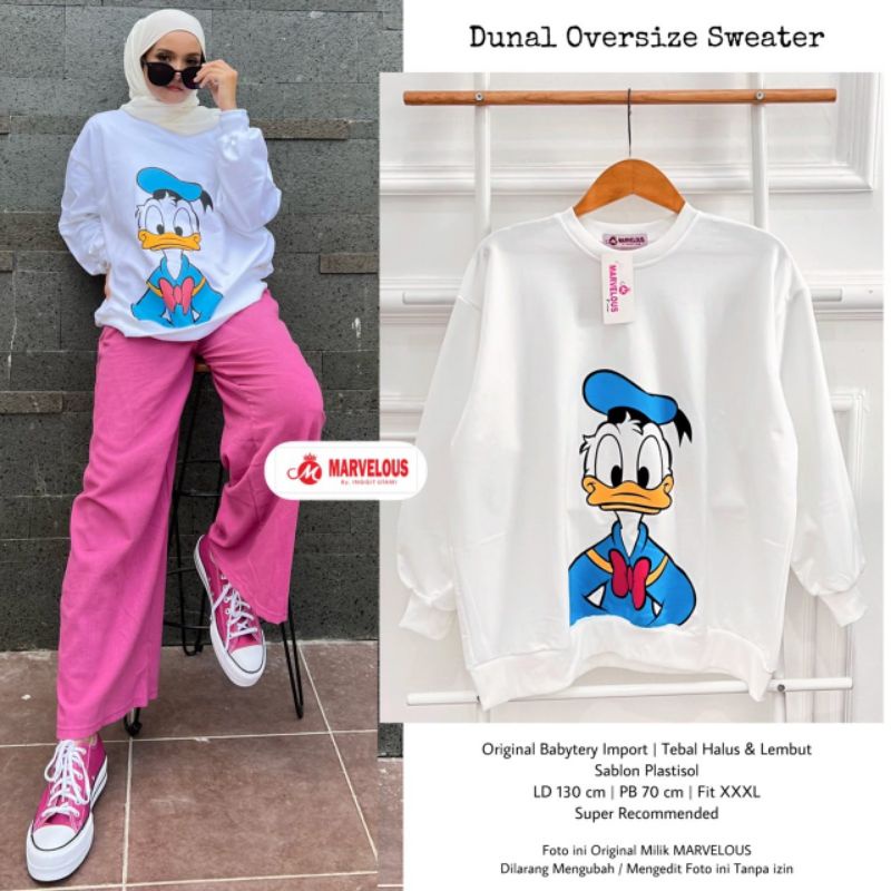 DUNAL SWEATER BY MARVELOUS / OVERSIZE MUSLIMAH / Kaos wanita katun premium