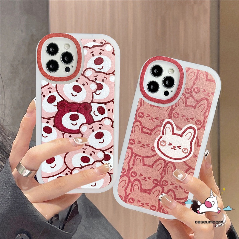Case Oppo A17 A15 A17K A96 A95 A12 A16 A57 2022 A16K A55 A78 A7 A54 A58 A5s A94 Reno 8T 7Z 5 5F 4 A5 A9 A1K A76 A31 A3s A33 A53 A36 A15S A11 A74 Kartun Strawberry Soft Case Beruang
