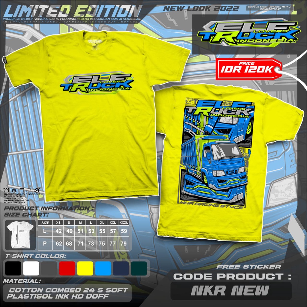 KAOS TRUCK NKR TERBARU BAJU KAOS TRUCK DEWASA NKR KAOS TRUCK ORIGINAL RFOUR SABLON PLASTISOL PREMIUM DISTRO