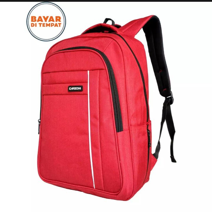 Carboni tas ransel laptop pria dan wanita tas punggung original - red + rain cover