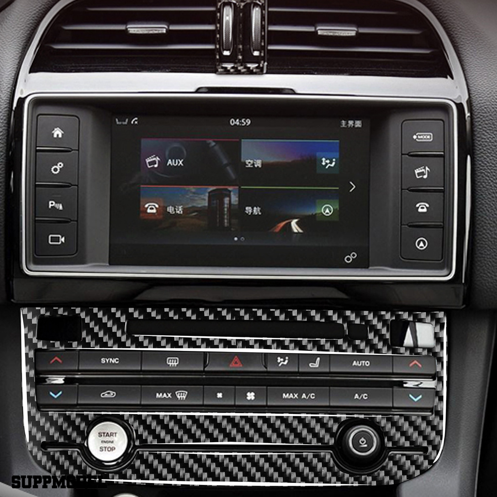 Stiker Panel Konsol Model Dua Sisi Bahan Serat Karbon Tahan Suhu Tinggi Untuk Jaguar F-Pace X761