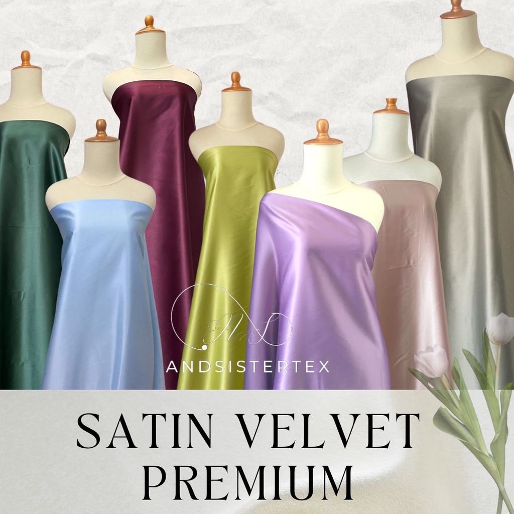 Kain Satin Velvet Premium Daleman Kebaya Bisa Background Backdrop Foto