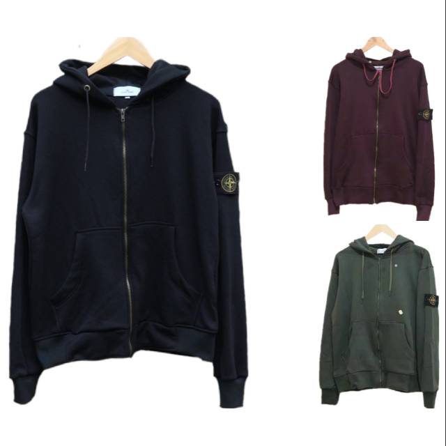 JAKET HOODIE ZIP STONE ISLAND FULL TAG