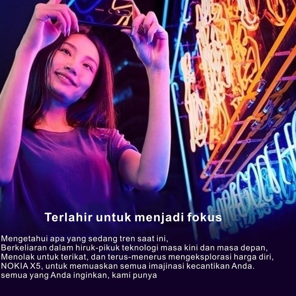 KODEGg5G0--(Ori)Nokia X5（5.1plus) Type-c 4G Ram+ 64G Rom Android10.0 OS 16MP+16MP Camera hp murah La