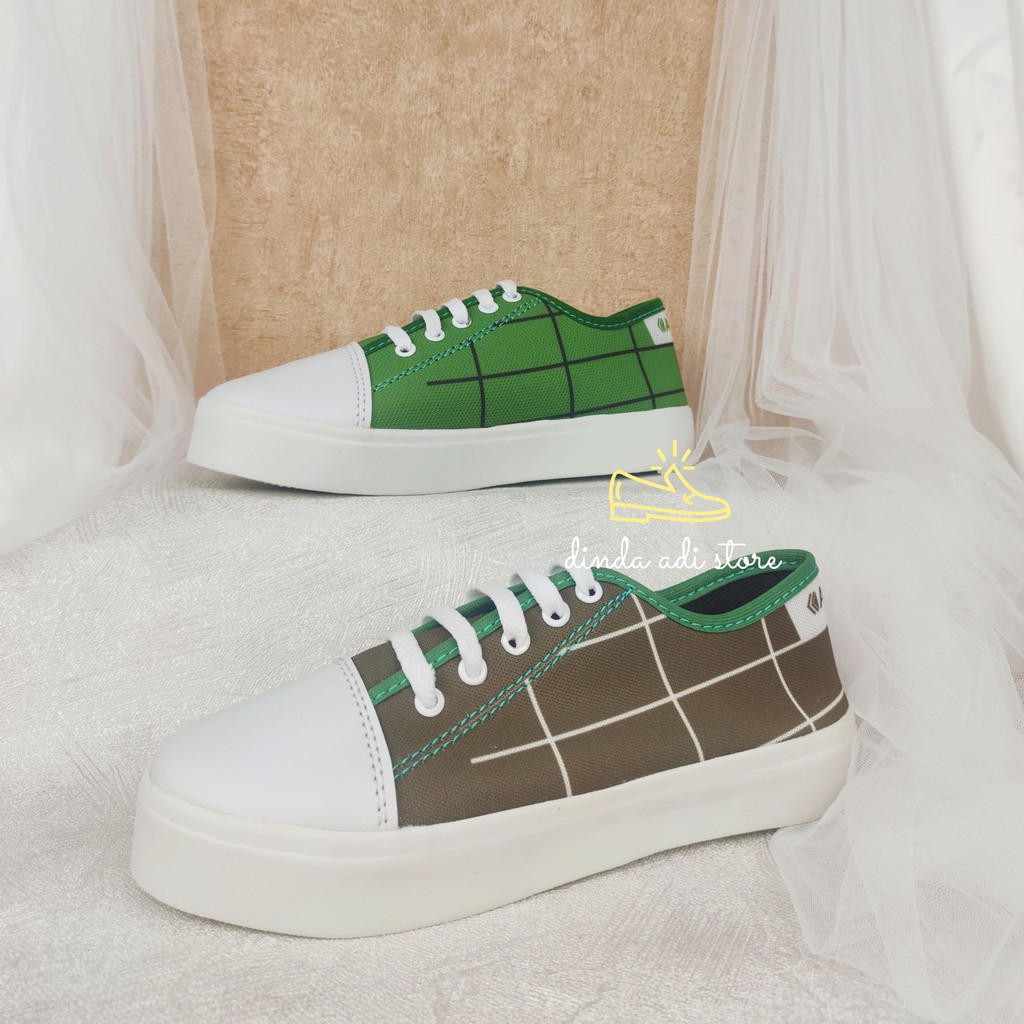 SEPATU WANITA KETS SNEAKERS ELENNA BEST SELLER MURAH WARNA HIJAU MUDA DAN HIJAU TUA UKURAN 37-40