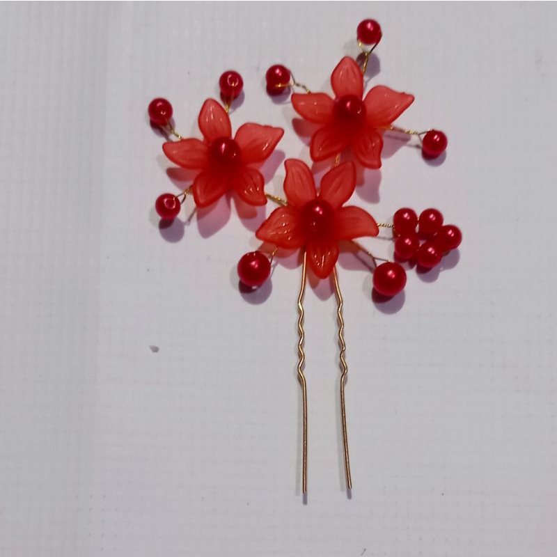 Tusuk Konde 3Bunga Mutiara A10-Headpeas Pesta