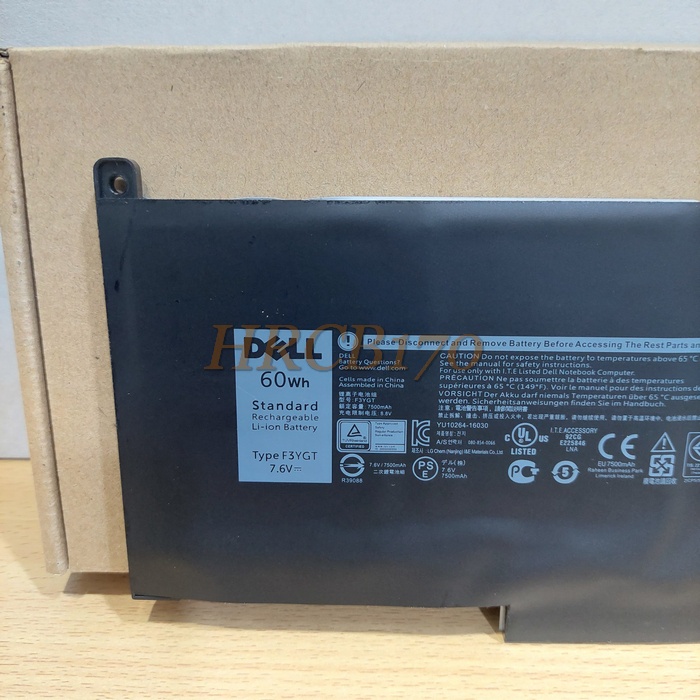 Baterai Laptop Dell Latitude E7480 E7490 E7380 E7280 E7290 Model F3YGT -HRCB