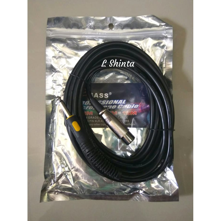 KABEL MIC L-BASS 5 METER - KABEL MICROPHONE 5 METER-HITAM