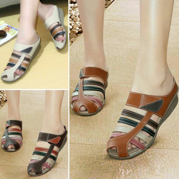 Wedges Batam Wedges Cewek Nyaman Fashionabel Wanita Casual Wt1 3435CK Sandal Wanita - Sandal Wedge