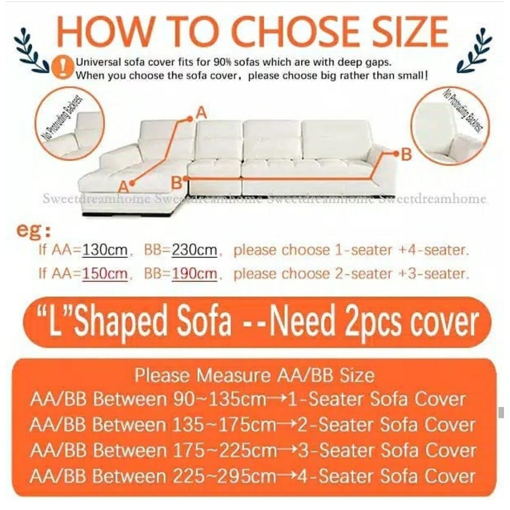 Elastic Sofa Cover Grid / Sarung Penutup Sofa Elastis Stretch Polos Kisi