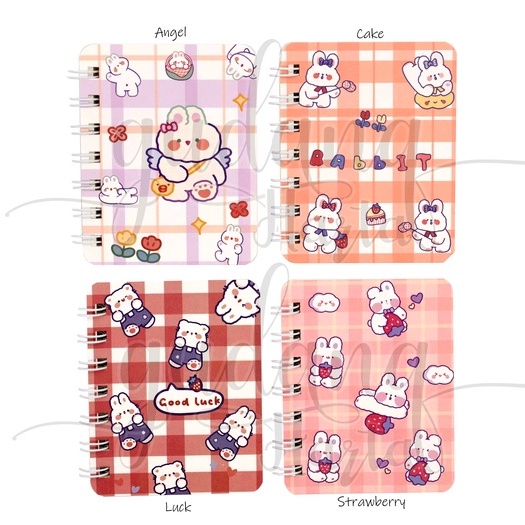 Notebook A7 Spiral Angel Rabbit Buku Catatan Mini Kelinci GH 308520