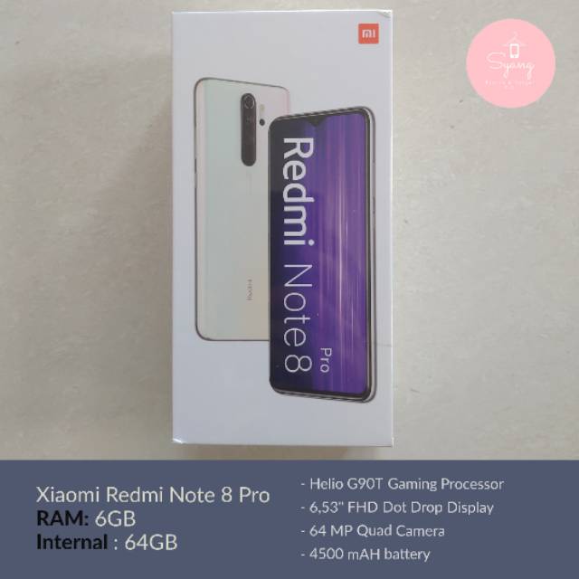 Xiaomi Redmi Note 8 Pro 6/64 Gb RAM 6Gb Internal 64Gb Garansi Resmi