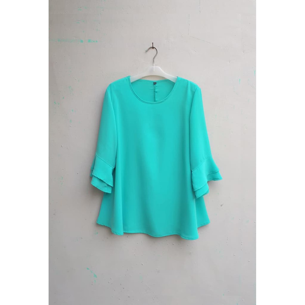 Baju Wanita Jumbo  Blouse Atasan  Big Size 2L, 3L, 4L & 5L Warna Hijau Mint