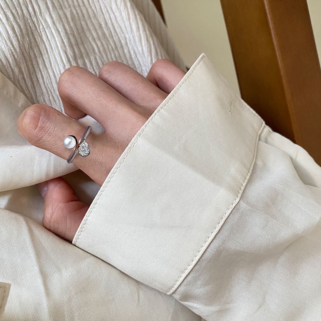 Hu Hu Hu Hu Hu Alat Bantu Pasang Kacamata♡ Cincin Tembaga Hias Mutiara Imitasi Untuk Wanita