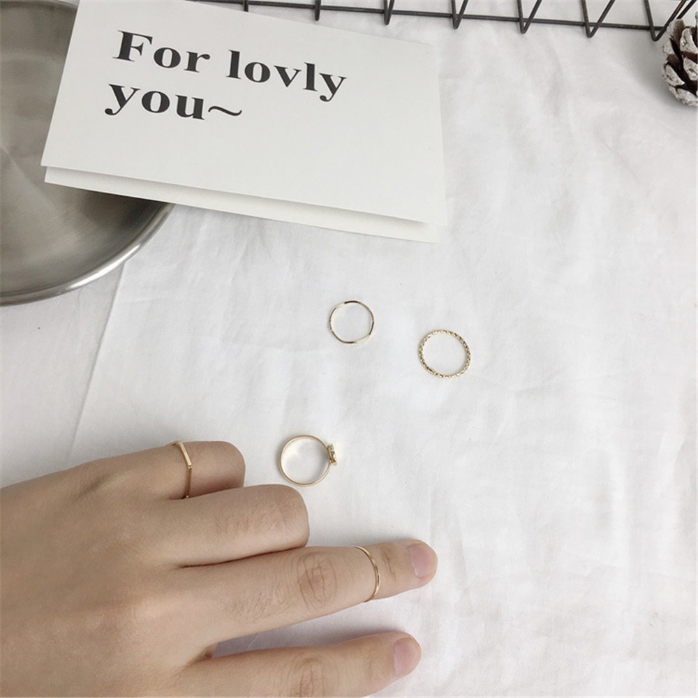 【COD Tangding】5pcs / set Cincin Joint Simple Gaya Korea Untuk Wanita