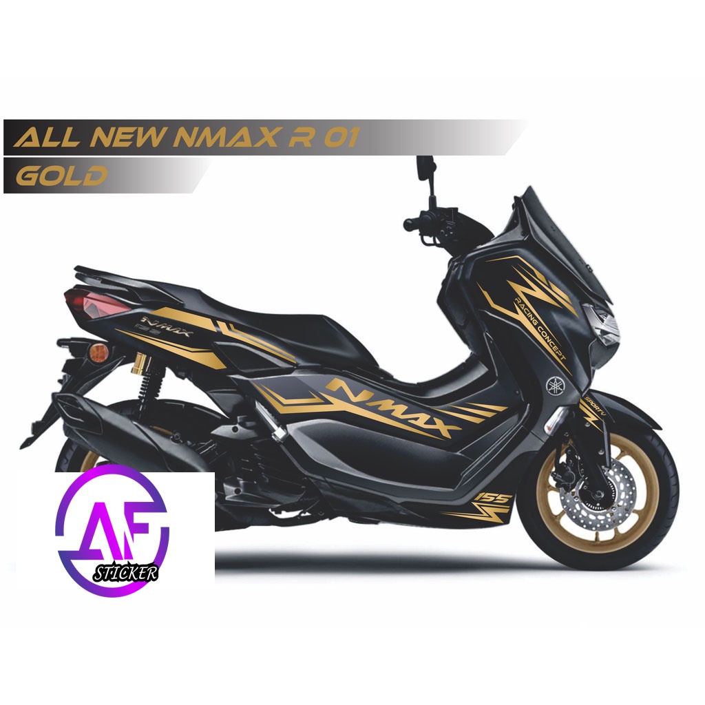 0248 STIKER ALL NEW NMAX HITAM CUTTING STICKER GOLD RACING
