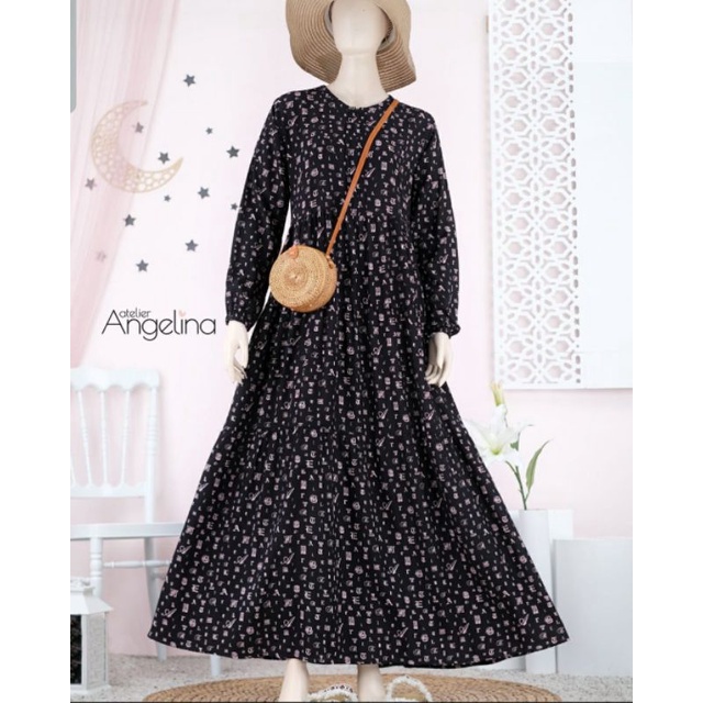 Atelier Angelina Bella Dress A Letters Black Pink