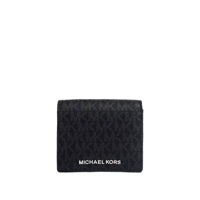New Michael Kors Jet Set Black Signature Card Case Carryall Mini Wallet Dompet MK Authentic Original