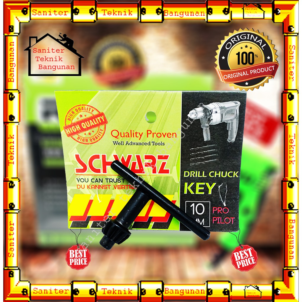 KUNCI KEPALA BOR-DRILL CHUCK KEY SCHWARZ 10MM