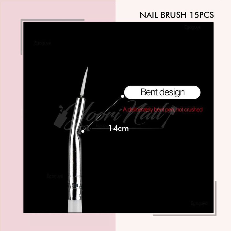 Nail art brush 15pcs kuas nail art dotting striping liner brush