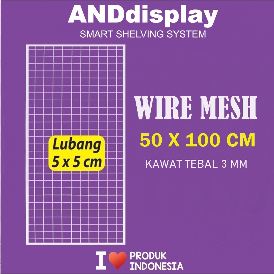 WIRE GRID MESH 50 X 100 CM - KAWAT JARING KOTAK - RAM DINDING BINGKAI