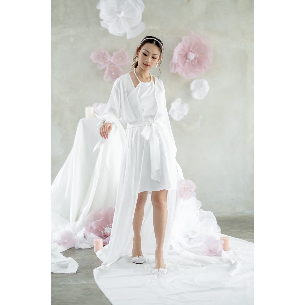 Penelope Pearl Robe - FAE Collection- Kimono Pengantin Wedding Robe Bride Robe Pearl dan Cradenza